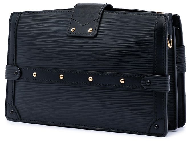 Clutch Louis Vuitton in pelle Epi nera Nero - vista 2