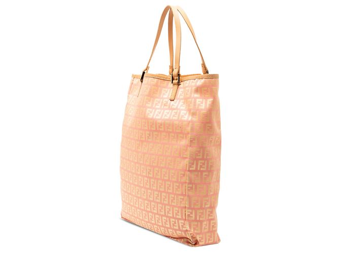 Fendi Pink Zucchino Canvas Vertikaler Tote - Ansicht 2