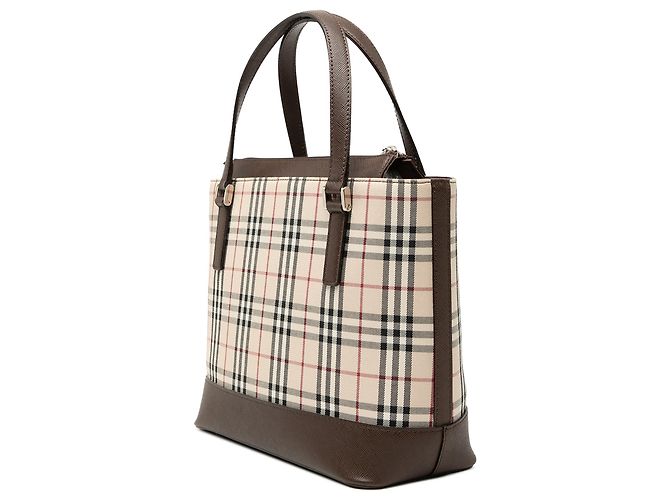 Borsa in tela Burberry Beige House Check - vista 2