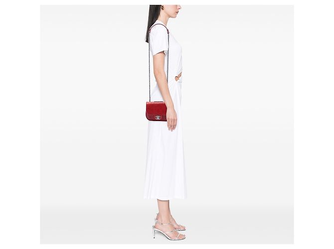 Chanel Red Paris Dallas Goatskin Wild Stitch Flap - view 7