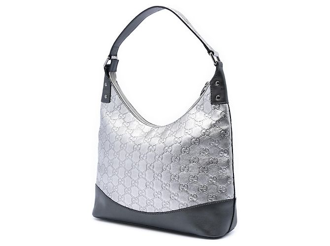 Borsa a Spalla Gucci Silver Metallic Guccissima Argento - vista 2