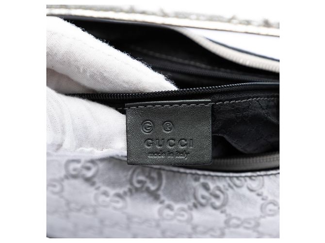 Borsa a Spalla Gucci Silver Metallic Guccissima Argento - vista 5