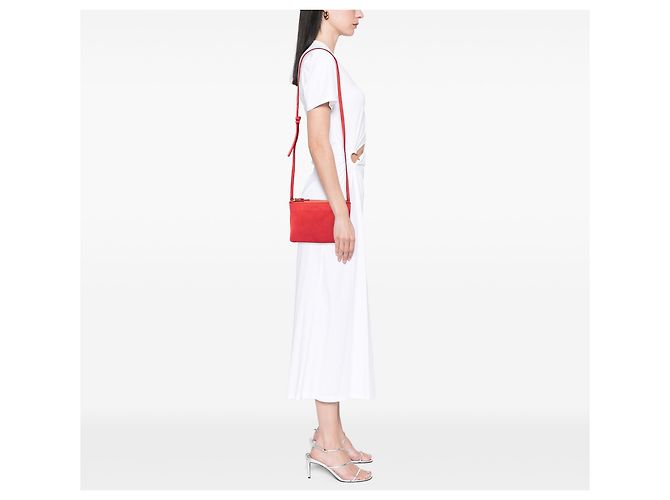Céline Celine Trio Crossbody in agnello rosa misura Small - vista 7