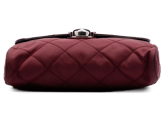Prada Red Impuntu Tessuto Chain Crossbody Rosso Bordò - vista 3