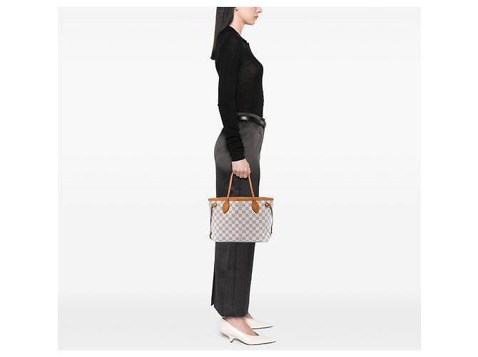 Louis Vuitton White Damier Azur Neverfull PM Bianco - vista 5