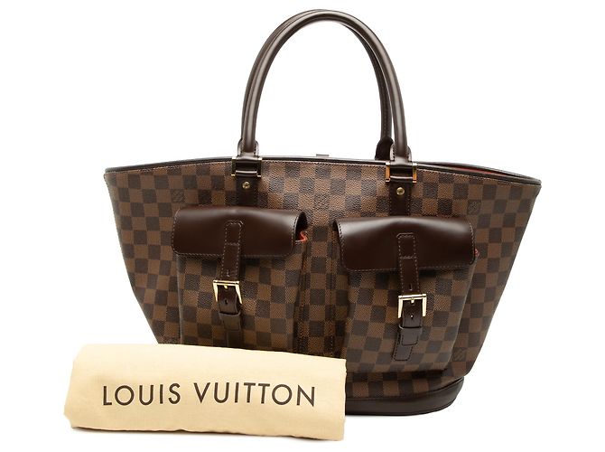 Louis Vuitton Marrone Damier Ebene Manosque GM - vista 8