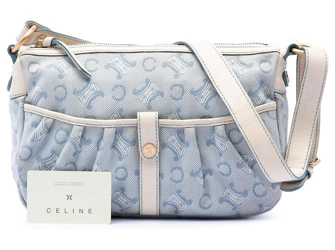 Céline Celine Blue C Macadam Canvas Crossbody Blu chiaro - vista 7