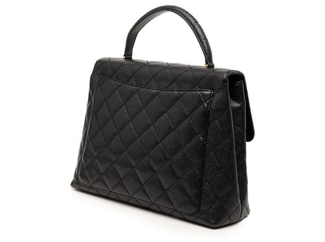 Bolso Chanel Black CC Quilted Caviar Kelly Top Handle Negro - vista 2
