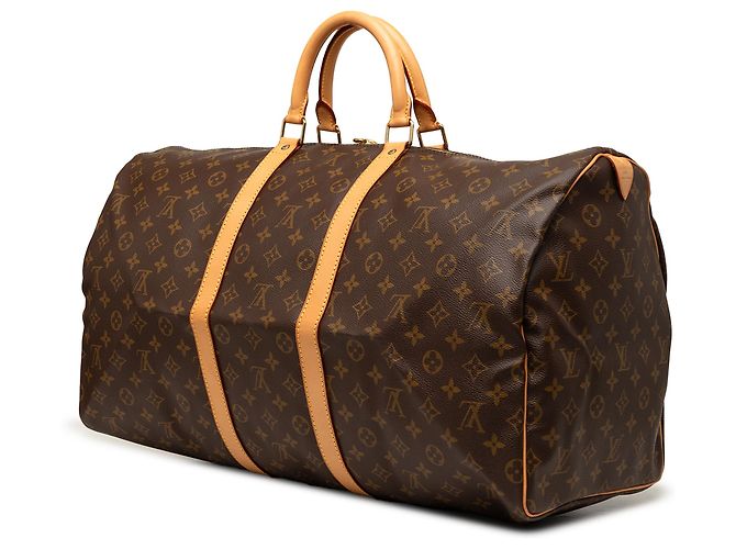 Louis Vuitton Marrone Monogram Keepall 55 - vista 2