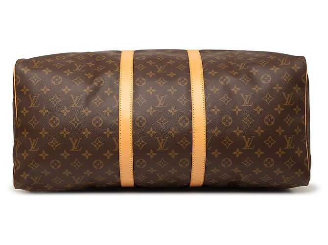 Louis Vuitton Marrone Monogram Keepall 55 - vista 3