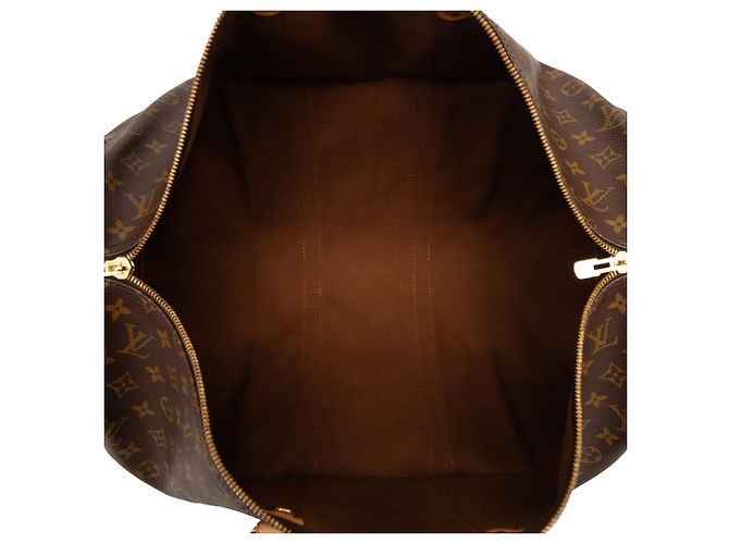 Louis Vuitton Marrone Monogram Keepall 55 - vista 4