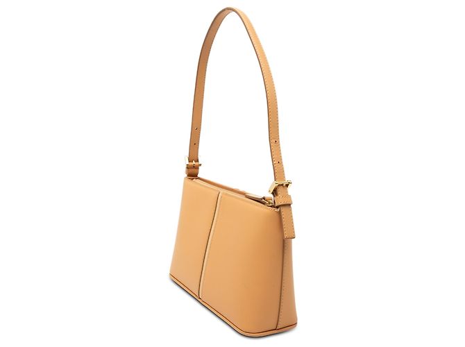 Borsa a tracolla in pelle marrone Burberry Caramello - vista 2