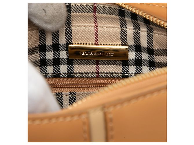 Borsa a tracolla in pelle marrone Burberry Caramello - vista 5