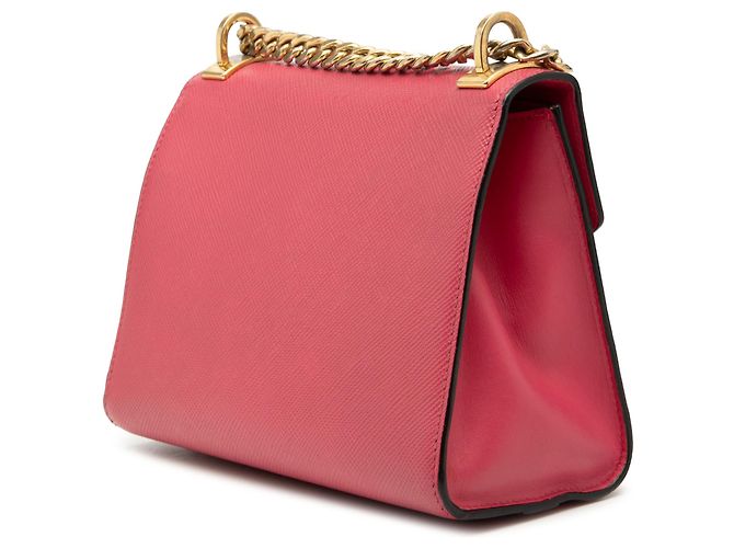 Prada borsa a tracolla envelope monocromatica in pelle Saffiano rosa - vista 2