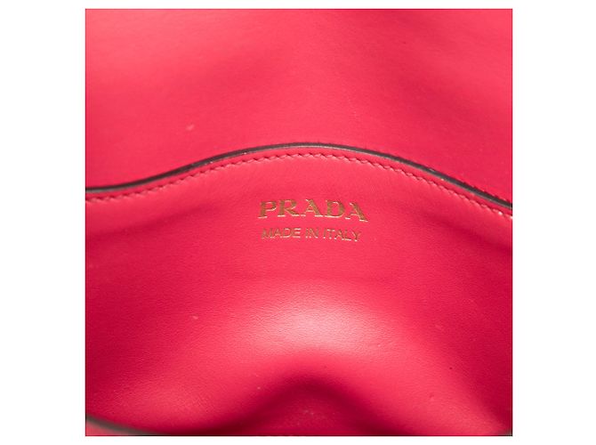 Prada borsa a tracolla envelope monocromatica in pelle Saffiano rosa - vista 5