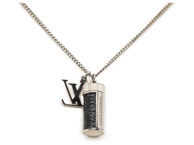 Collana Louis Vuitton Charms Monogram Eclipse in ottone argentato Argento - vista 2