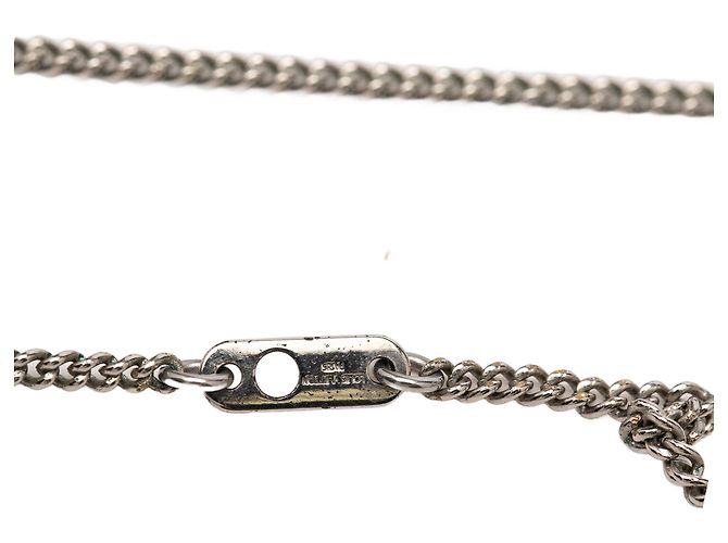 Collana Louis Vuitton Charms Monogram Eclipse in ottone argentato Argento - vista 5