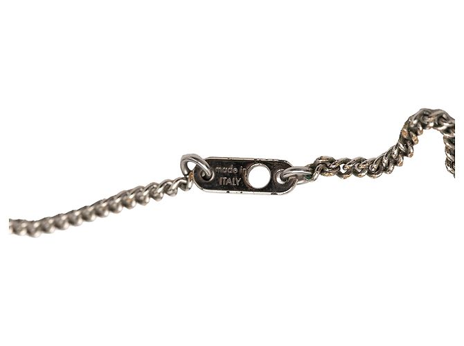 Collana Louis Vuitton Charms Monogram Eclipse in ottone argentato Argento - vista 6