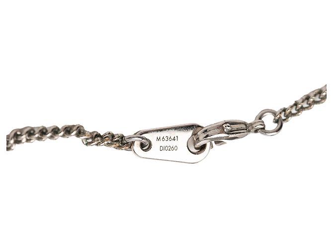 Collana Louis Vuitton Charms Monogram Eclipse in ottone argentato Argento - vista 7