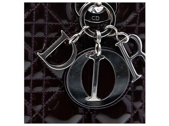 Lady Dior Cannage in vernice viola, misura Medium Porpora - vista 6