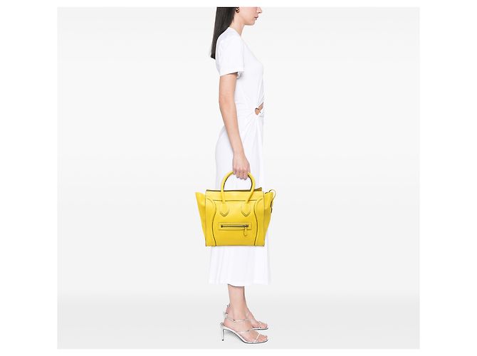 Céline Celine Yellow Mini Kalbsleder Luggage Tote Gelb - Ansicht 7