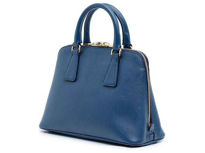 Sac à main Prada Blue Small Saffiano Lux Promenade Bleu - vue 2