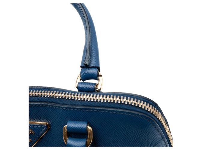 Sac à main Prada Blue Small Saffiano Lux Promenade Bleu - vue 9