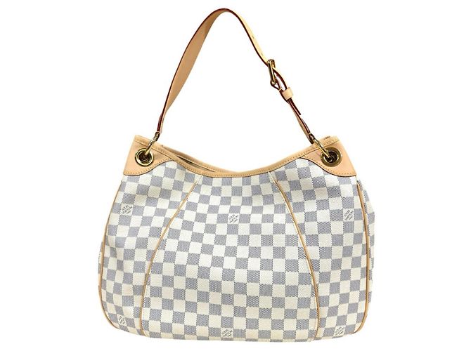 Borsa a tracolla Louis Vuitton Galliera PM Damier Azur Bianco - vista 3