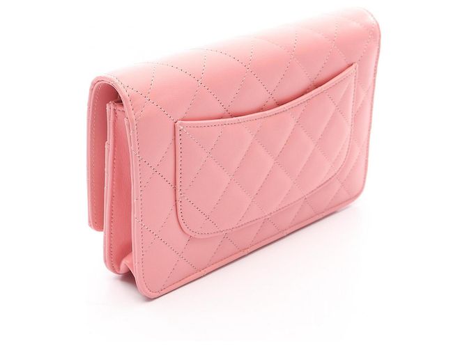 Borsa a tracolla Chanel Matelassé in agnello rosa - vista 2