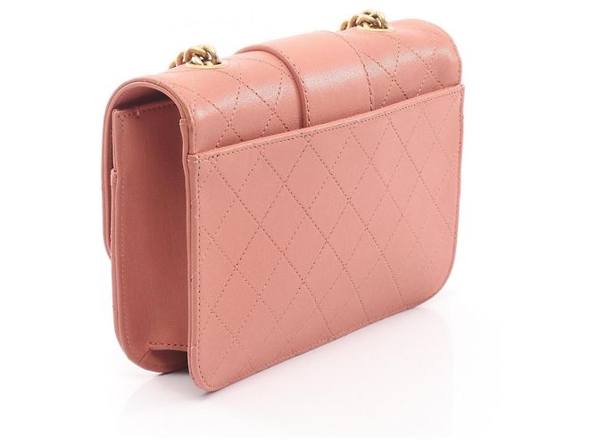 Borsa a tracolla Chanel Matelassé in pelle rosa - vista 2