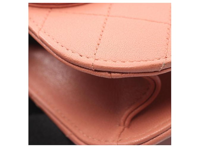 Borsa a tracolla Chanel Matelassé in pelle rosa - vista 9