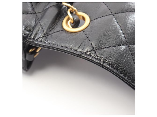 Borsa a tracolla Chanel in pelle nera trapuntata Nero - vista 7