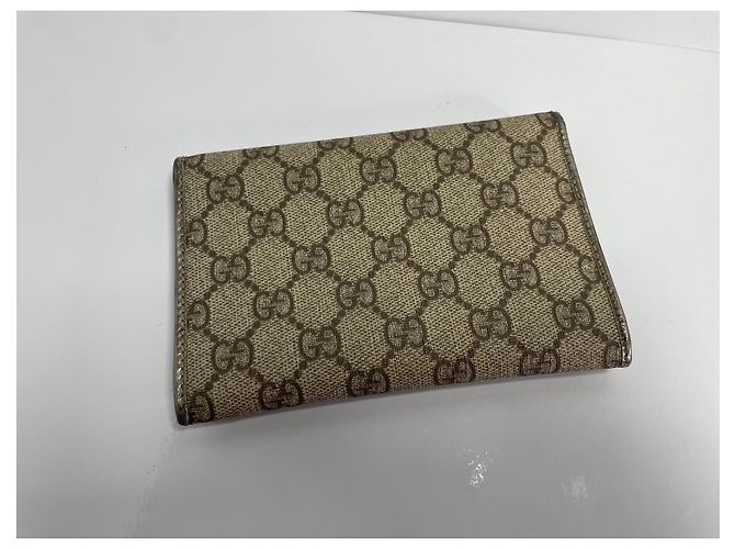 Gucci Cartera GG Supreme Canvas Castaño Beige Dorado - vista 2