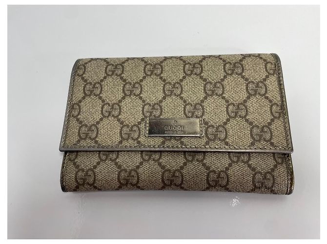 Gucci Cartera GG Supreme Canvas Castaño Beige Dorado - vista 3