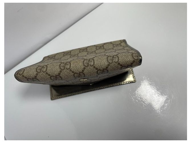 Gucci Cartera GG Supreme Canvas Castaño Beige Dorado - vista 4