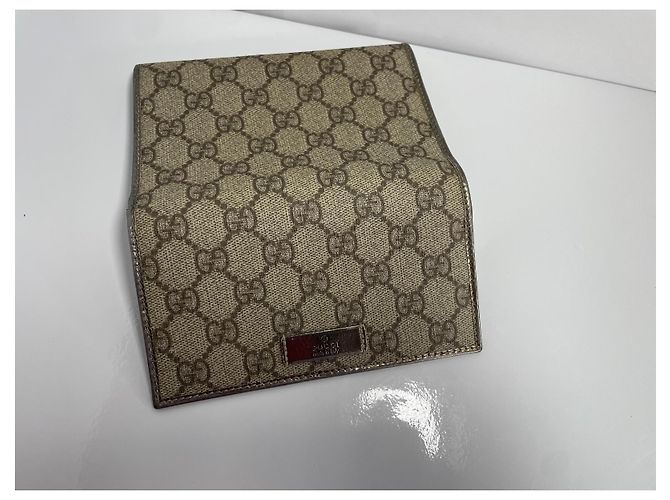 Gucci Cartera GG Supreme Canvas Castaño Beige Dorado - vista 6
