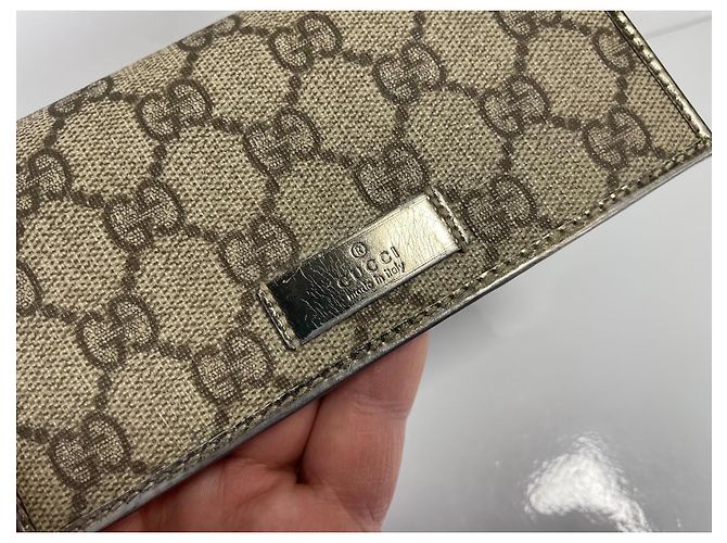 Gucci Cartera GG Supreme Canvas Castaño Beige Dorado - vista 7