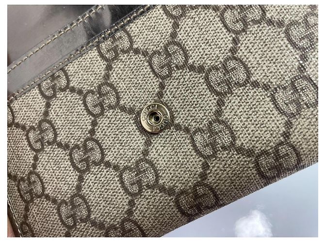 Gucci Cartera GG Supreme Canvas Castaño Beige Dorado - vista 9