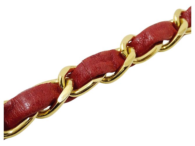 Cinturón de cadena para mujer Chanel Roja Dorado - vista 10
