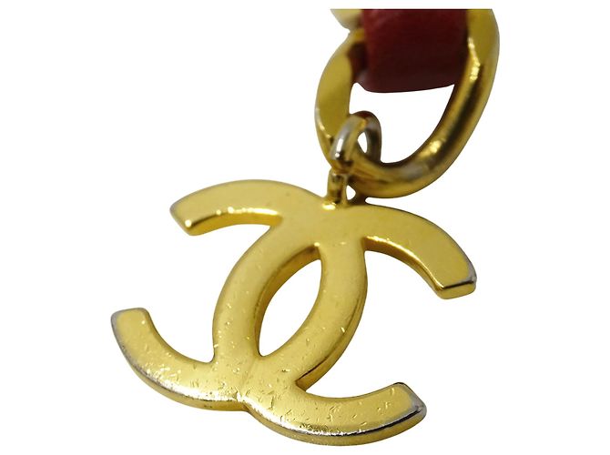 Cinturón de cadena para mujer Chanel Roja Dorado - vista 6