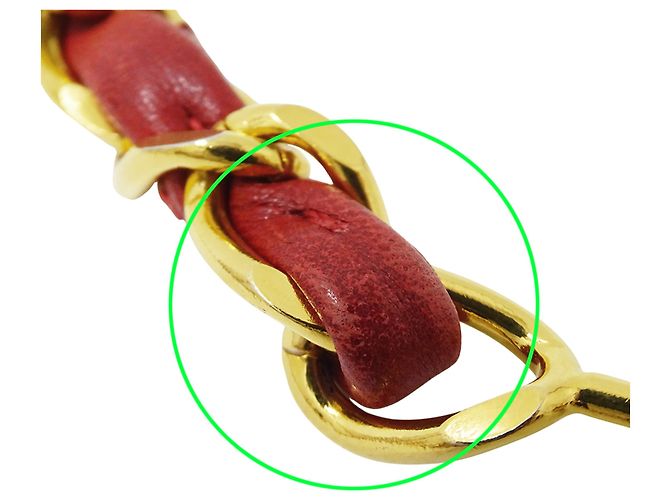 Cinturón de cadena para mujer Chanel Roja Dorado - vista 8