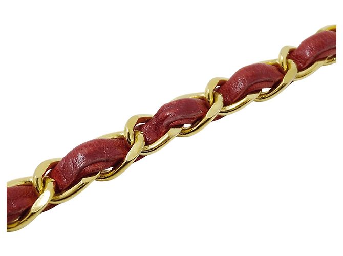Cinturón de cadena para mujer Chanel Roja Dorado - vista 9