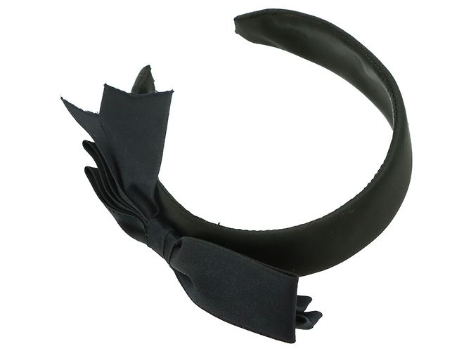 Cerchietto Alice in raso nero Chanel - vista 3
