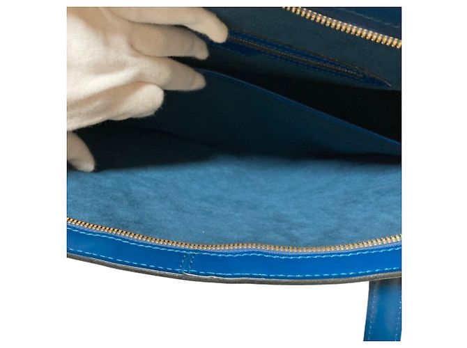Borsa Tote Epi Lussac Louis Vuitton Blu - vista 12