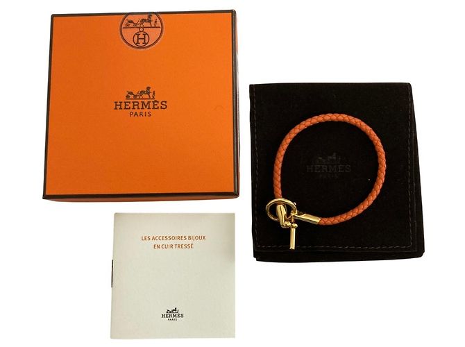 Hermès Bracciale charm in pelle arancione Glenan Hermes - vista 2