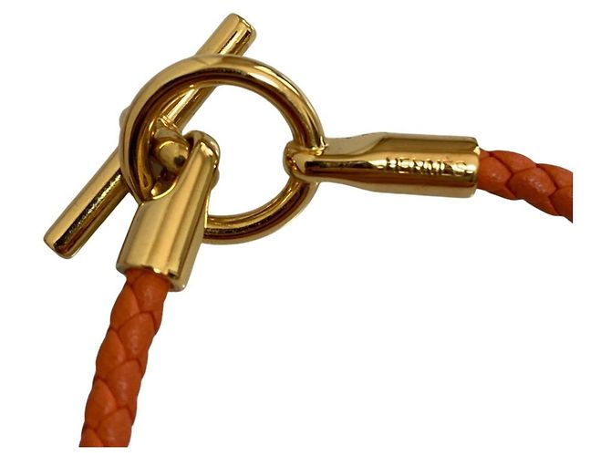 Hermès Bracciale charm in pelle arancione Glenan Hermes - vista 5