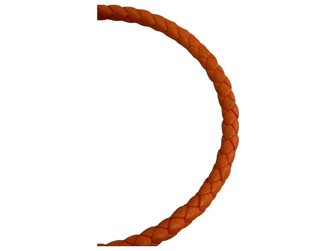 Hermès Bracciale charm in pelle arancione Glenan Hermes - vista 7