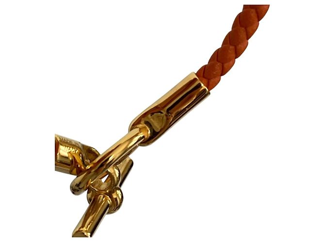 Hermès Bracciale charm in pelle arancione Glenan Hermes - vista 9