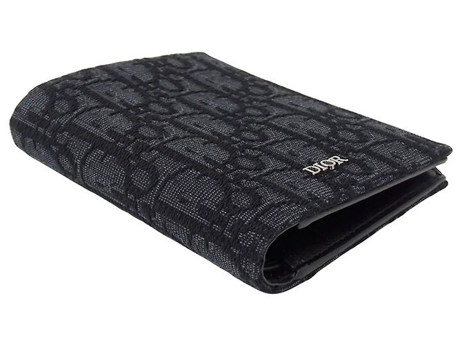 Cartera bi-fold de jacquard negro Christian Dior - vista 3