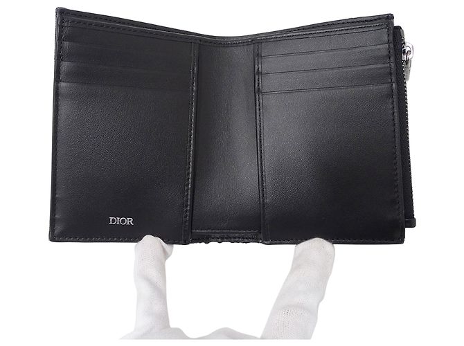Cartera bi-fold de jacquard negro Christian Dior - vista 4